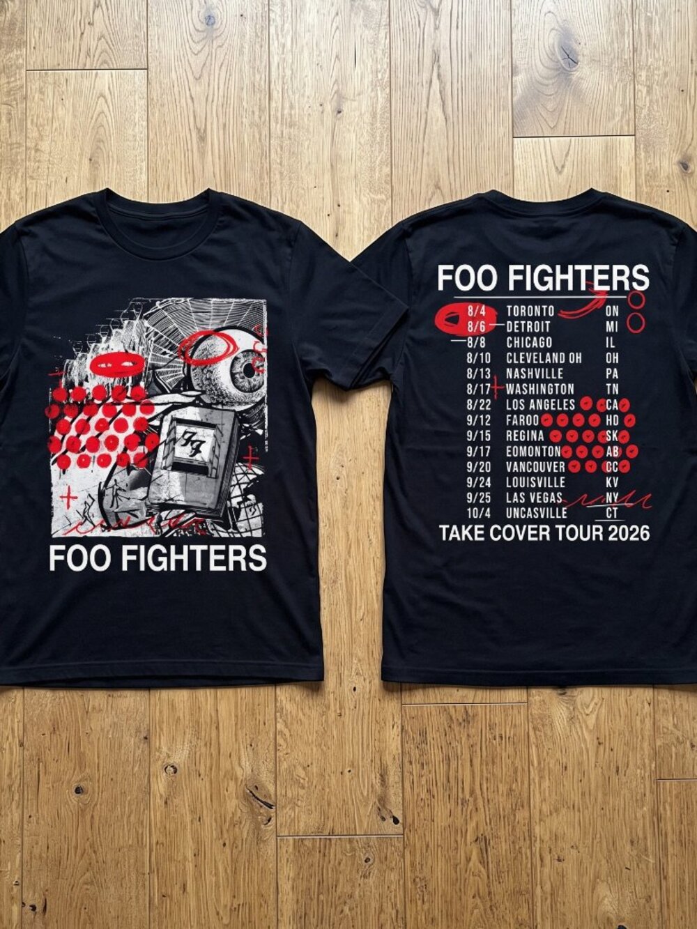 Foo Fighters Shirt Take Cover Tour 2026 Concert Merch Reprint